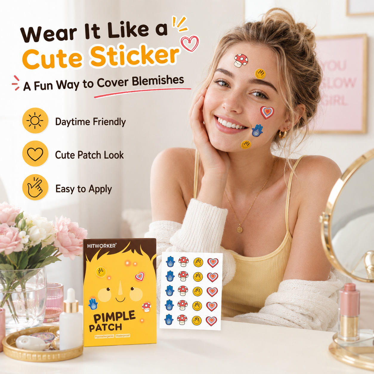 100Pcs Cute 4 Shapes Acne Pimp - Skincare Oil Control 评论和价格