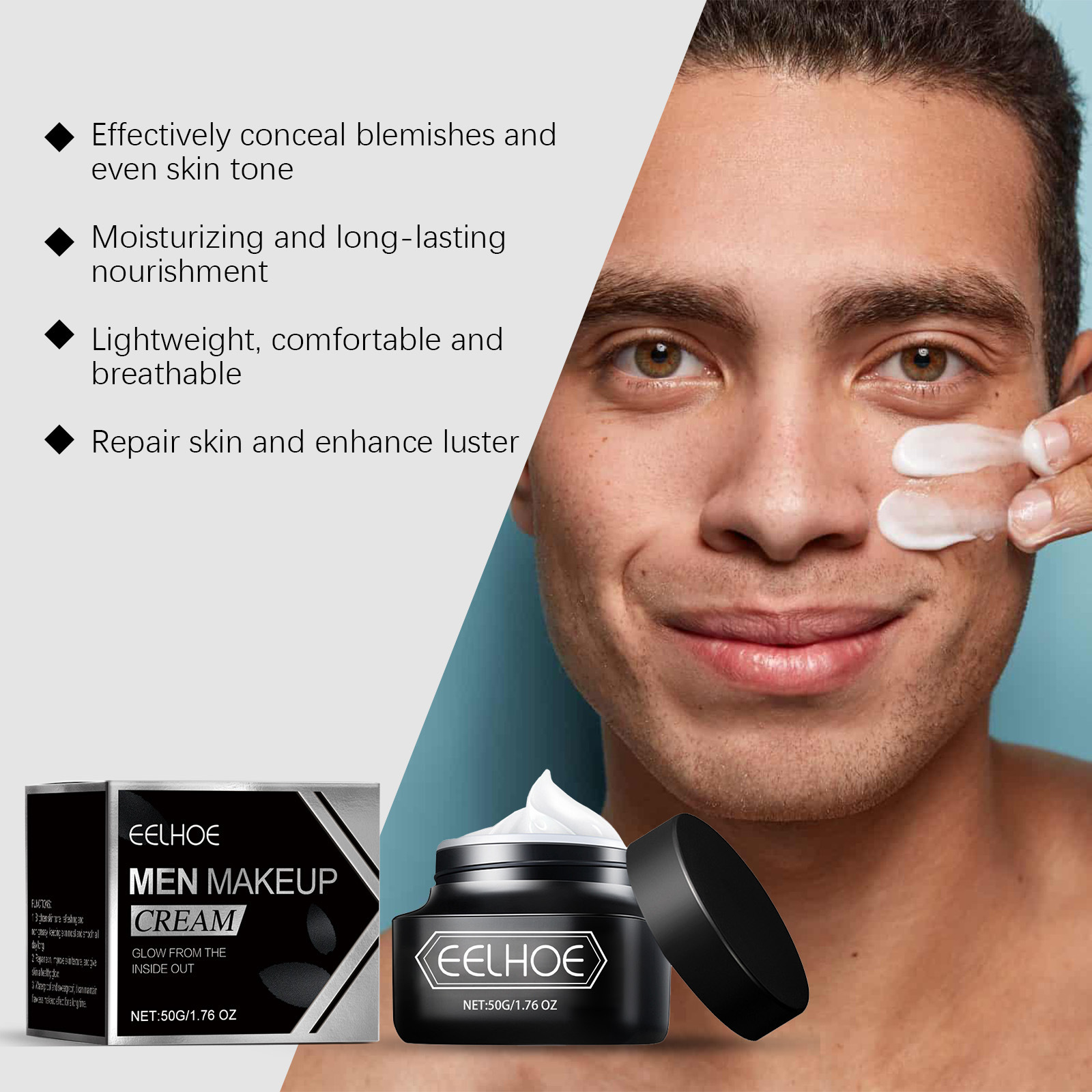 EELHOE BB Cream for Men Cosmet - Skincare Oil Control 评论和价格